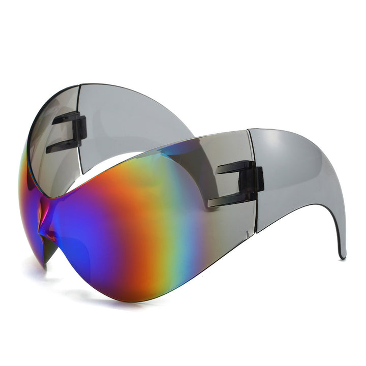 Oversized Futuristic Shield Sunglasses Bowlift