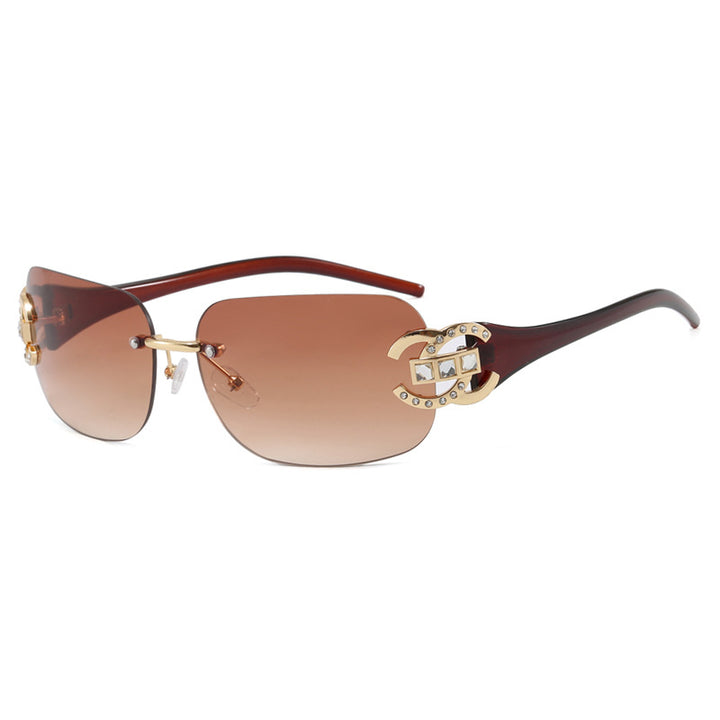 Women's fashionable sunglasses with luxurious geometric frame and protective UV filter Bowlift