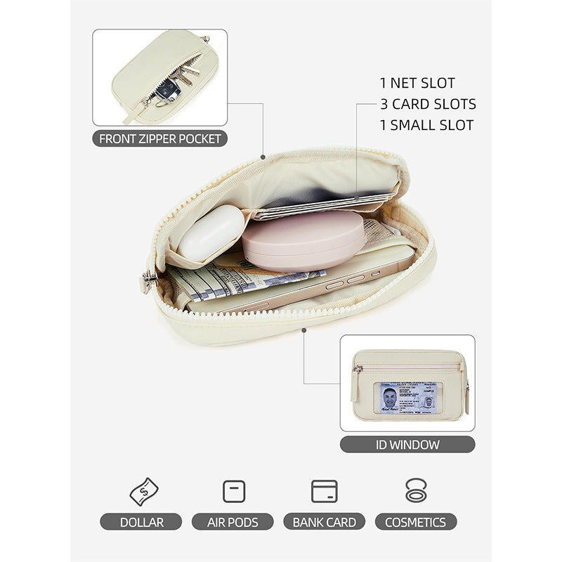 Stylish and Practical Cosmetic Clutch with Removable Carrying Strap Bowlift