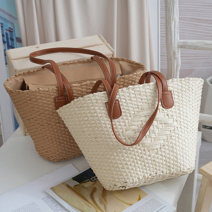Elegant basket bag with high-quality leather handles Bowlift