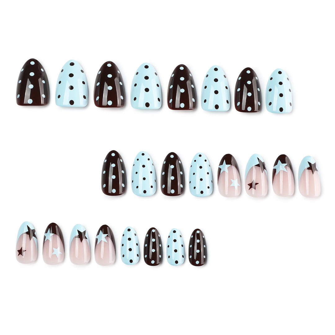 Artful Nail Extensions with Modern Star Design Bowlift