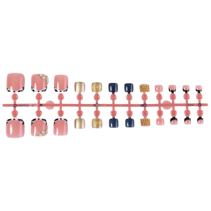 Acrylic nail set with luxurious golden embellishments Bowlift