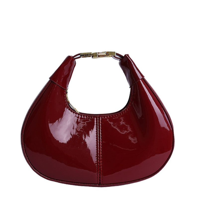 Glossy Patent Leather Evening Handbag Bowlift