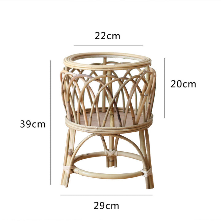Rattan plant stand with modern design Bowlift