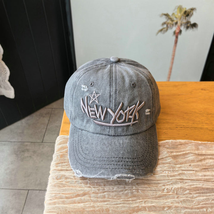 Distressed Denim Classic Cap