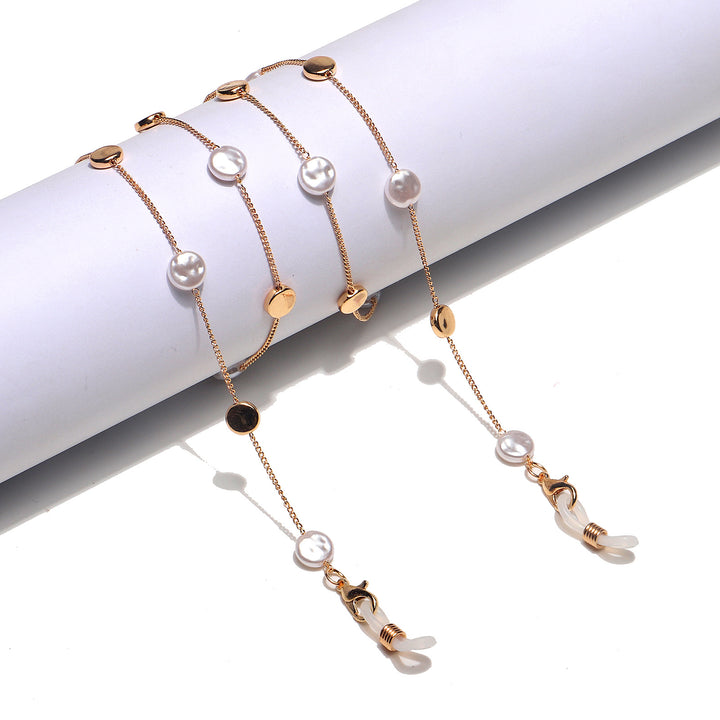 Pearl and Metal Eyewear Holder Chain Bowlift