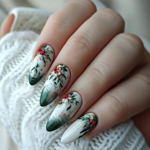 Glamorous artificial nails with floral accents Bowlift