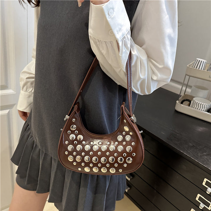 Studded Leather Hobo Bag Bowlift