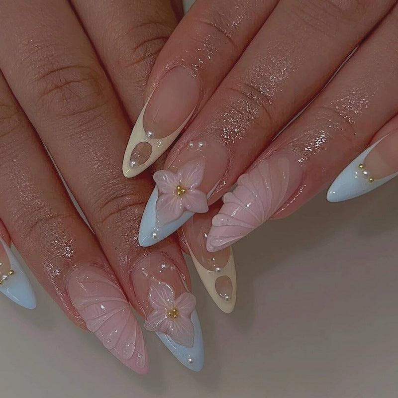 Elegant Floral-Inspired Press-On Nail Set Bowlift