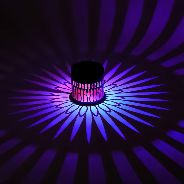 Solar Projection Garden Light With Decorative Floral Pattern And Dusk-To-Dawn Sensor Bowlift
