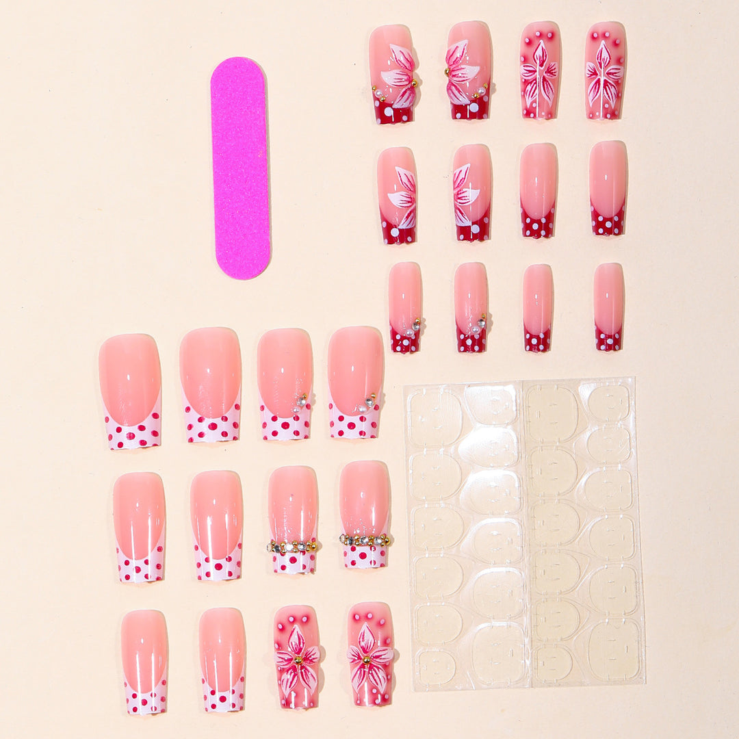 Decorative Floral Nail Art Extensions Bowlift