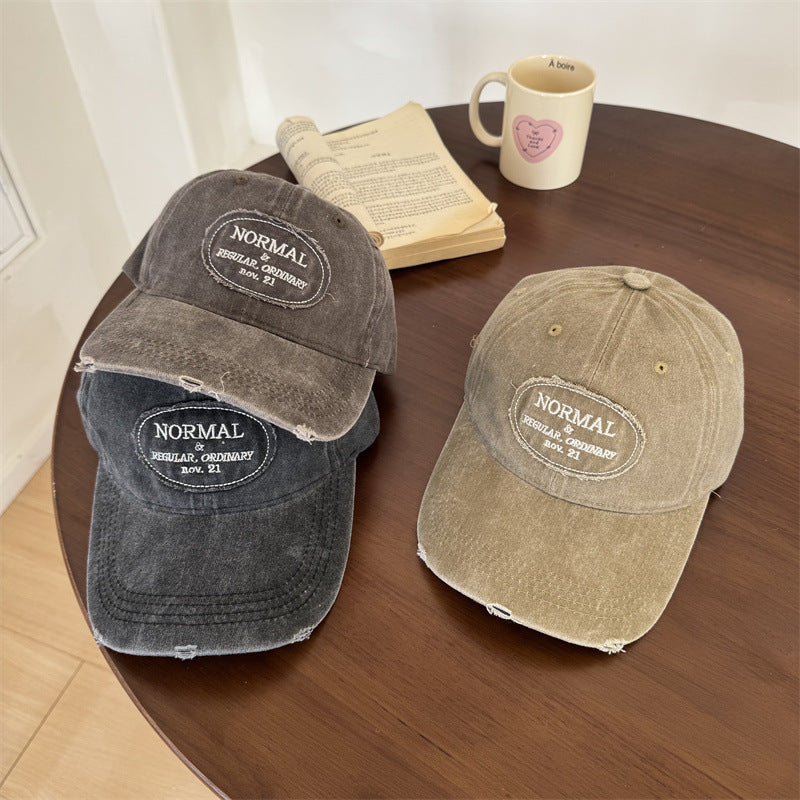 Men's Casual Distressed Cotton Baseball Cap Bowlift