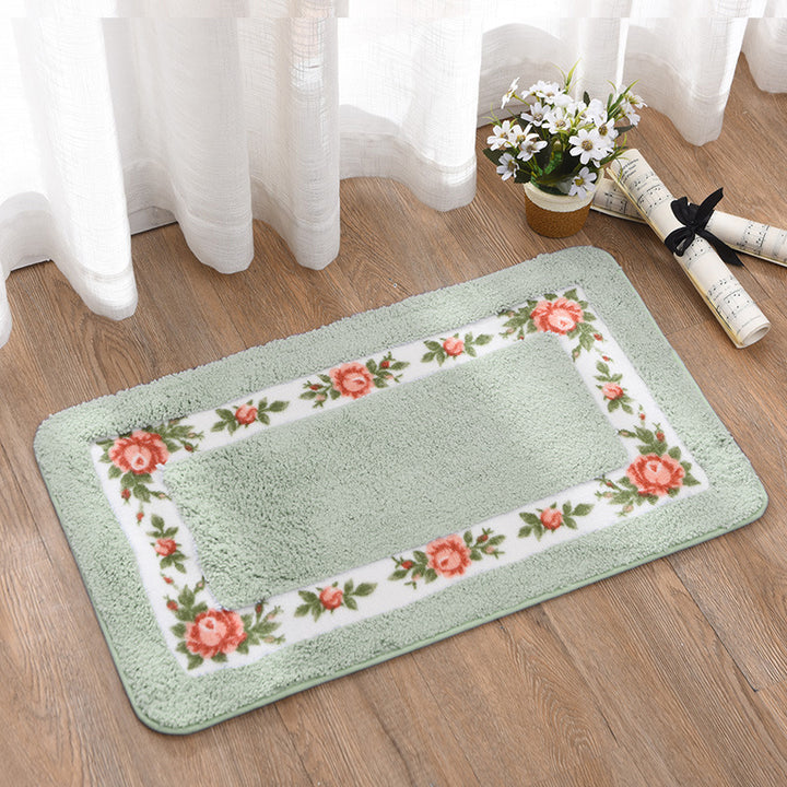 Floral Pattern Bathroom Rug