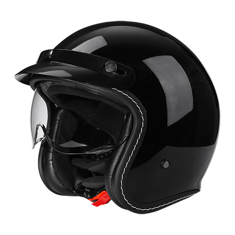 WoVintage Open-Face Motorcycle Helmet Bowlift