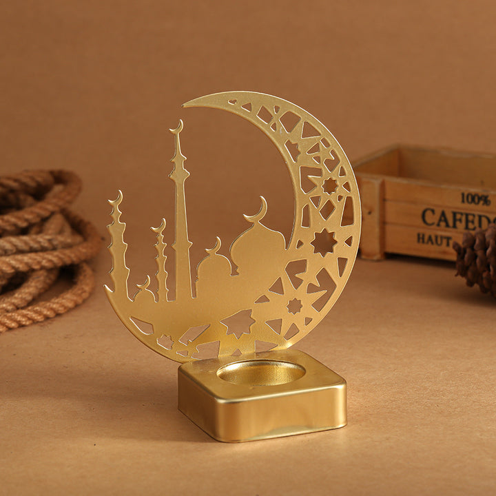 Decorative Crescent Mosque Metal Tealight Candle Holder Bowlift