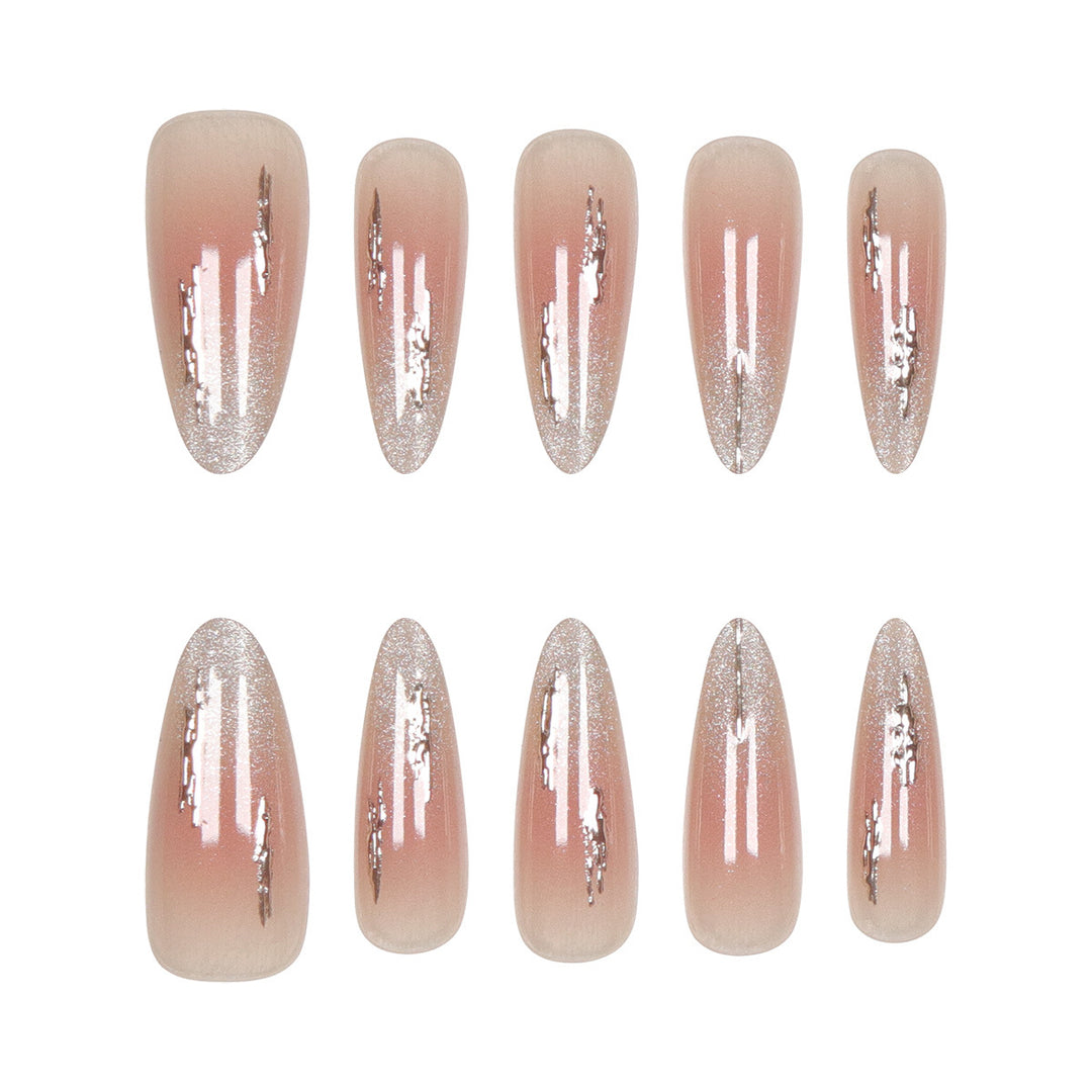 Elegant Stiletto Press-On Nails with Glitter Accents Bowlift 1789085706