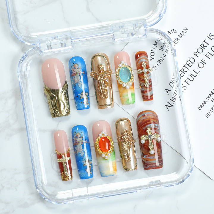 Creative nail art set with luxurious 3D decorations and elegant designs Bowlift