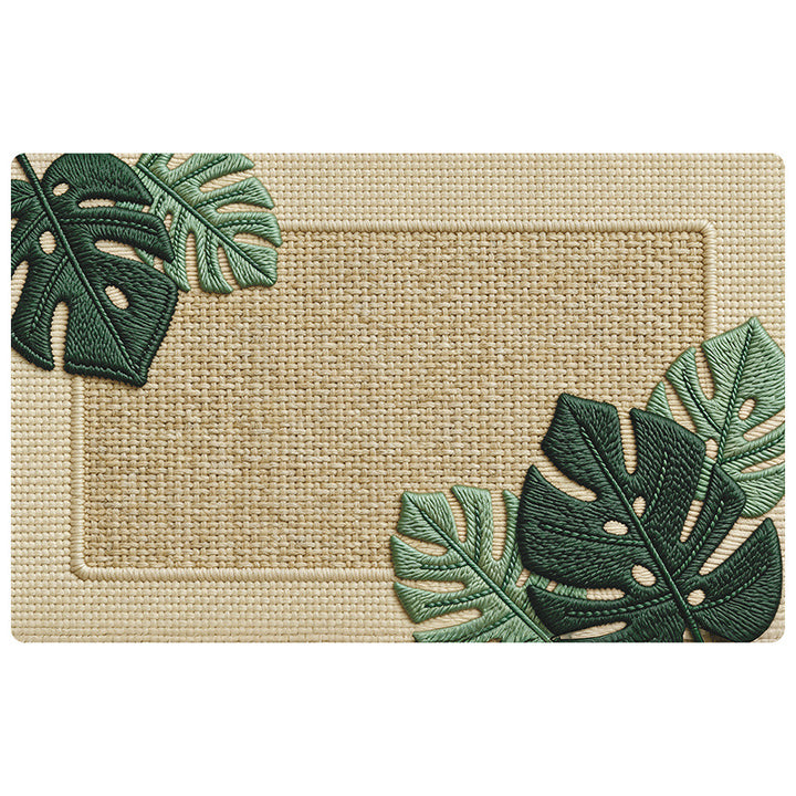 Floral Embroidered Area Rug Bowlift