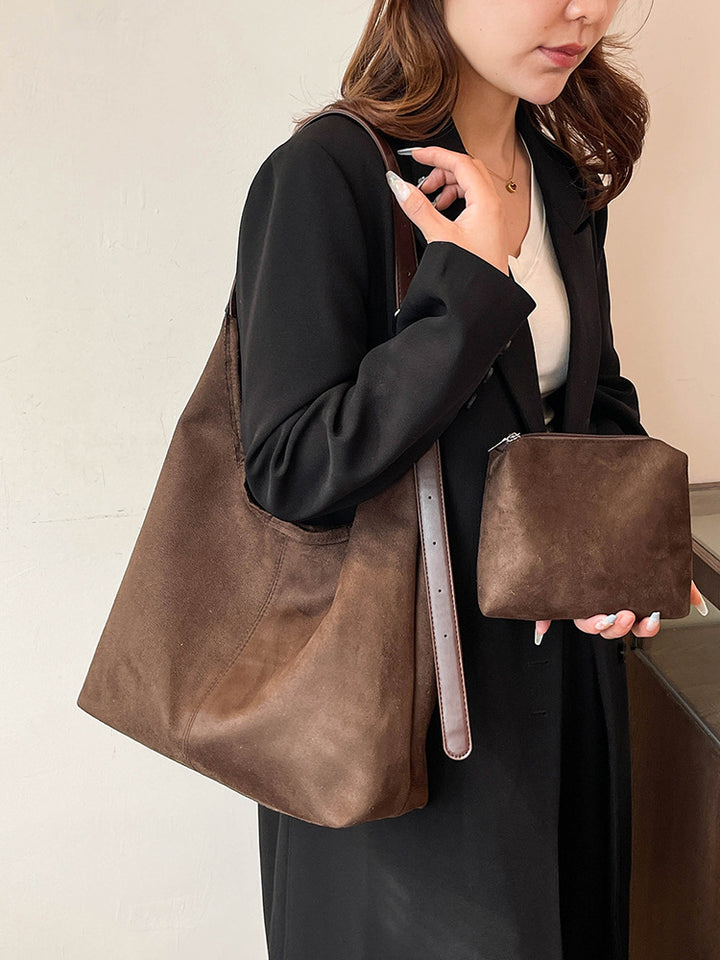 Soft Suede Hobo Shoulder Bag Bowlift