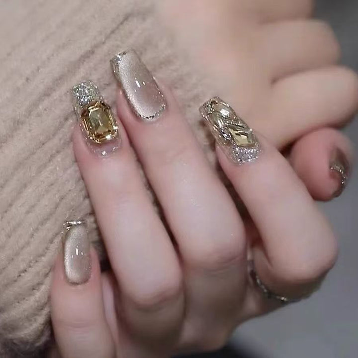 Luxury Crystal-Embellished Press-On Nails Bowlift