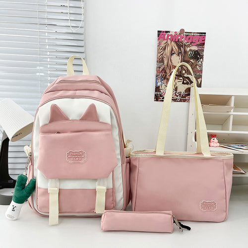Playful Cat Ears Backpack Set