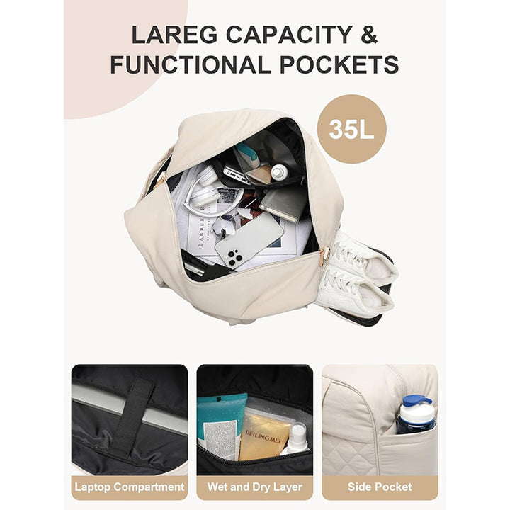 Quilted Multi-Functional Sports Duffle Bag Bowlift