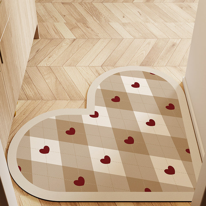 Heart-Shaped Non-Slip Bath Mat Bowlift