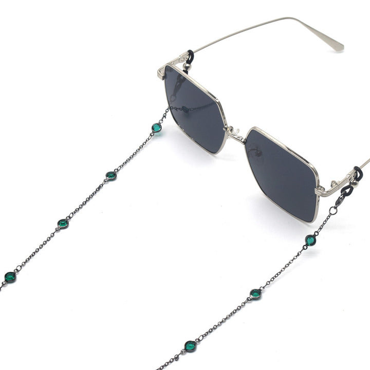 Stylish Crystal-Accented Eyewear Chain Bowlift