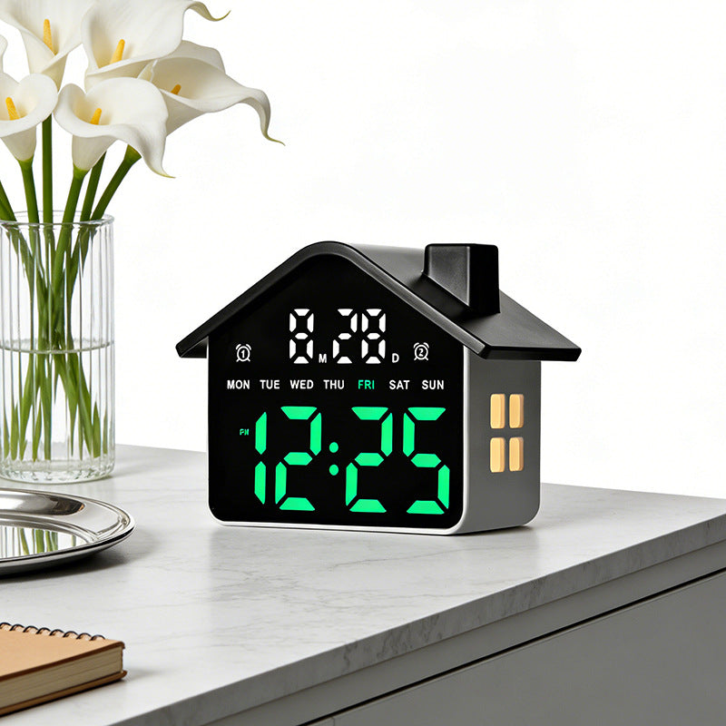 Digital Alarm Clock in Creative House Design Bowlift