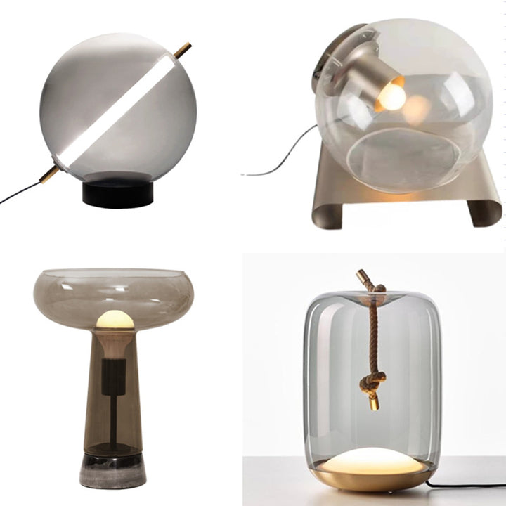 Decorative Glass Table Lamp with Sculptural Design