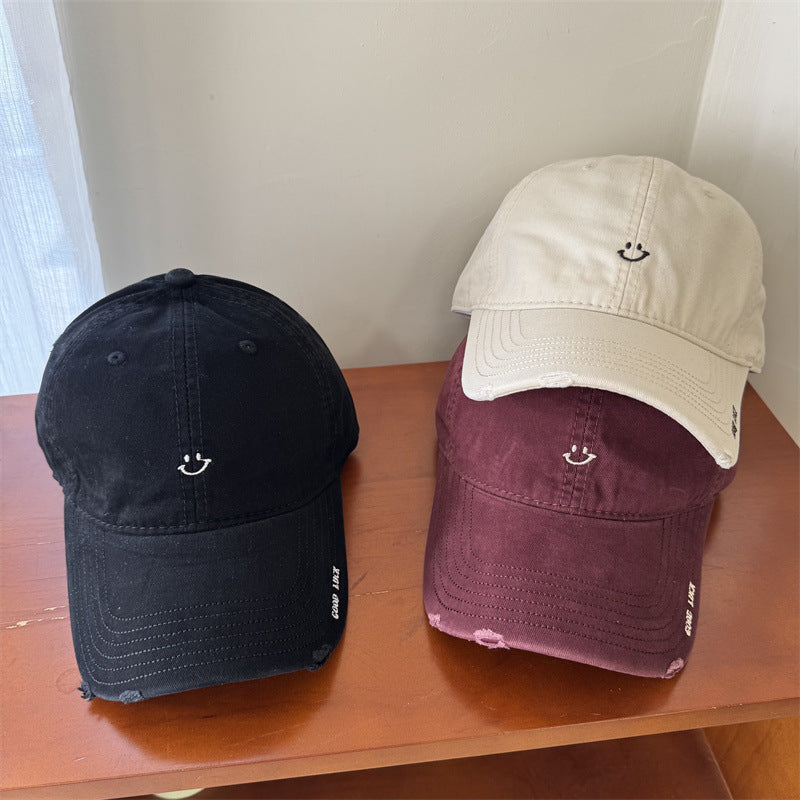 Women's Casual Smile-Embroidered Cap Bowlift