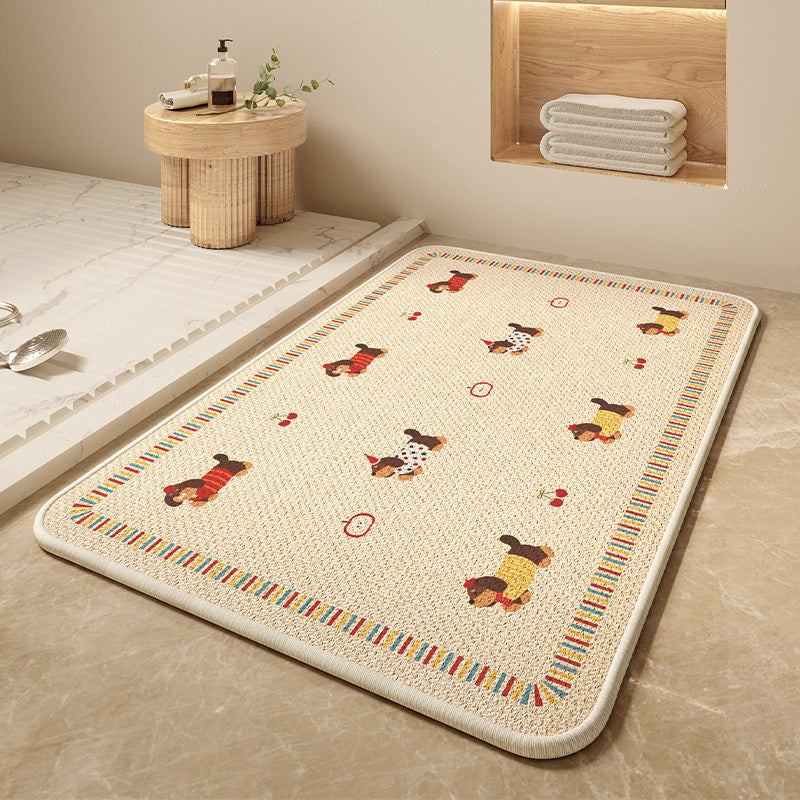 Cartoon Dog-Themed Bath Mat Bowlift