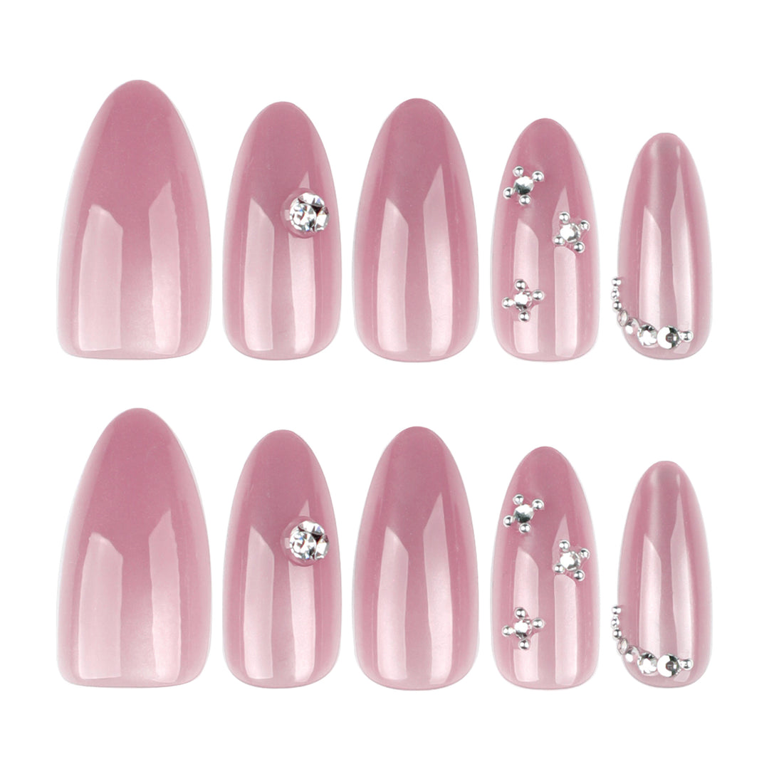 Artificial nail art with glitter embellishments Bowlift