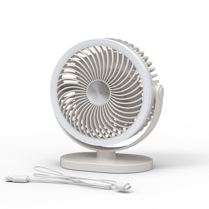 Ladies portable table fan with LED ring lighting Bowlift