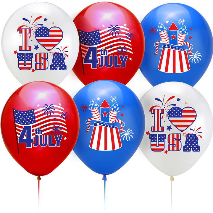 Unisex nan patriotic latex party balloon with USA flag motif and premium print Bowlift