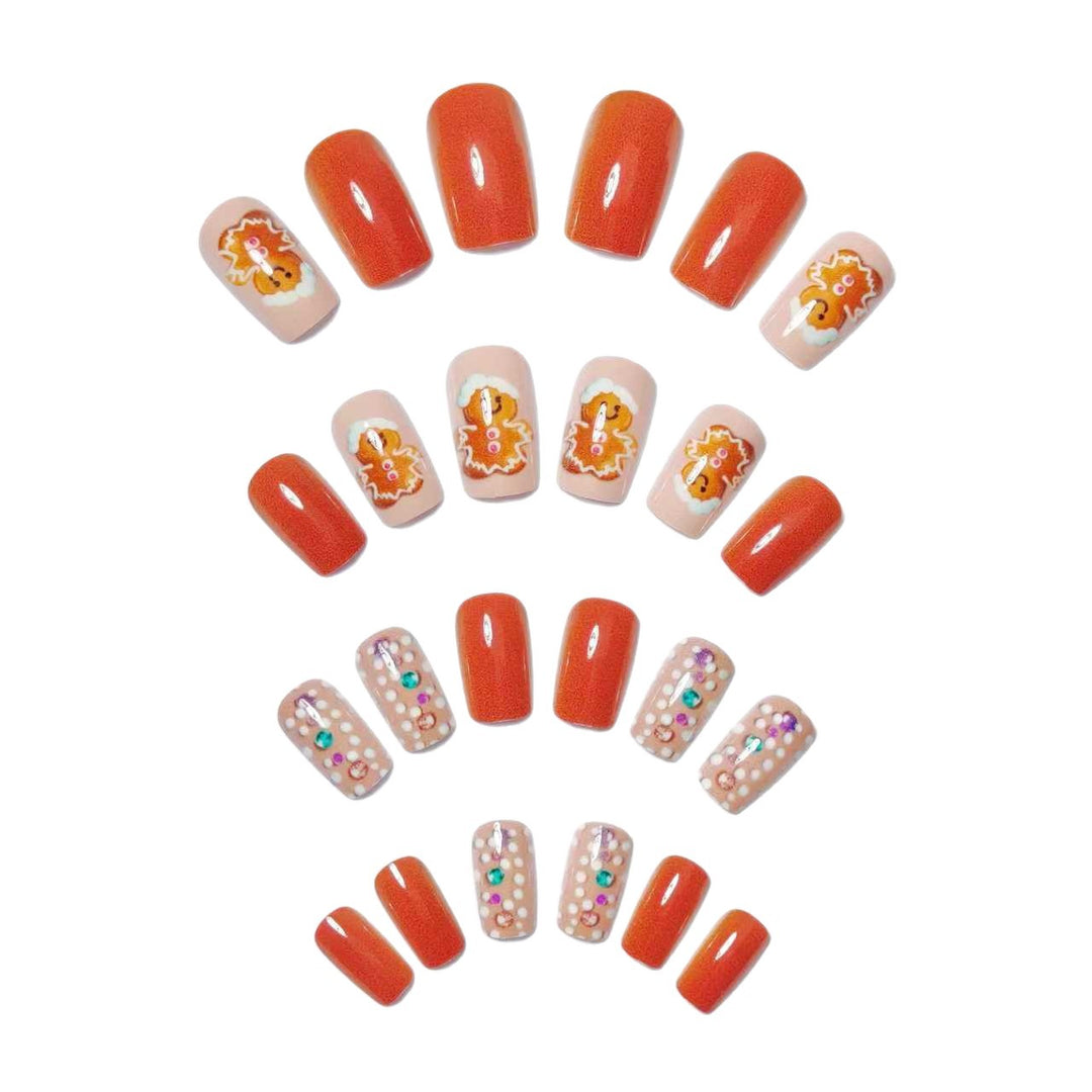 Festive Gingerbread-Themed Nail Art Bowlift