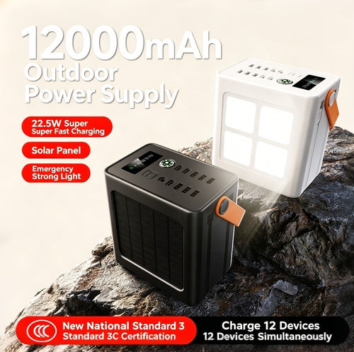 Portable solar charger with multifunctional LED lighting Bowlift
