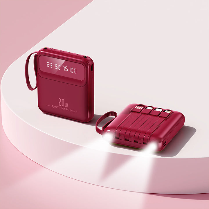 Portable power bank with multifunctional fast charging capability and digital display Bowlift