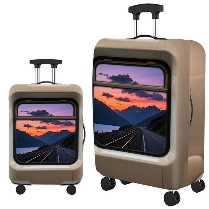 Tropical Leaf Print Hard Shell Luggage Bowlift