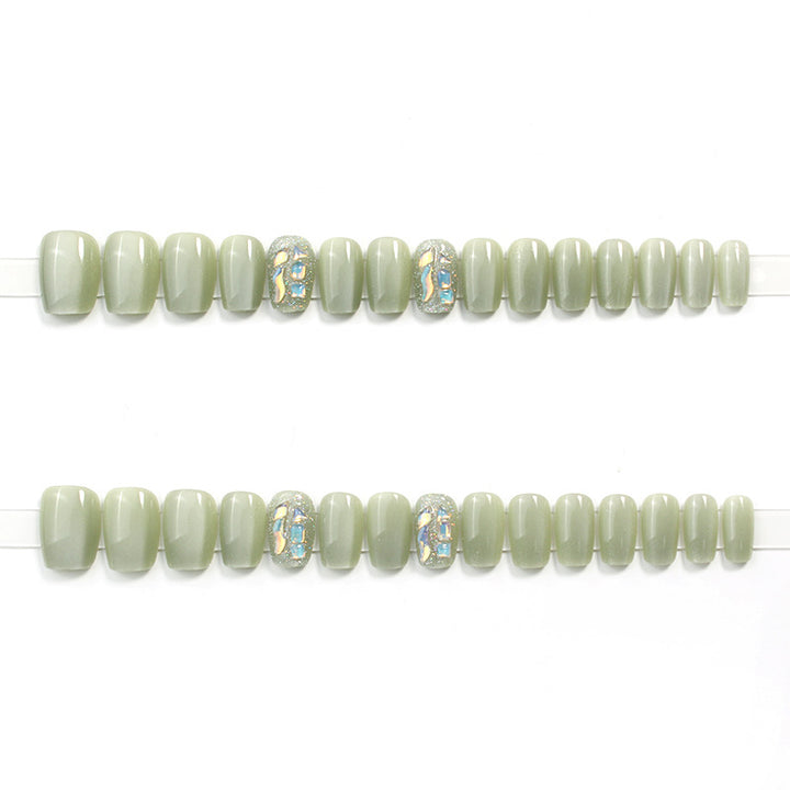 Decorative Press-On Nail Tips Set with Geometric Designs Bowlift