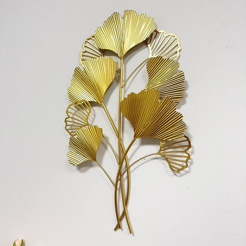 Decorative Metal Ginkgo Wall Sculpture Bowlift