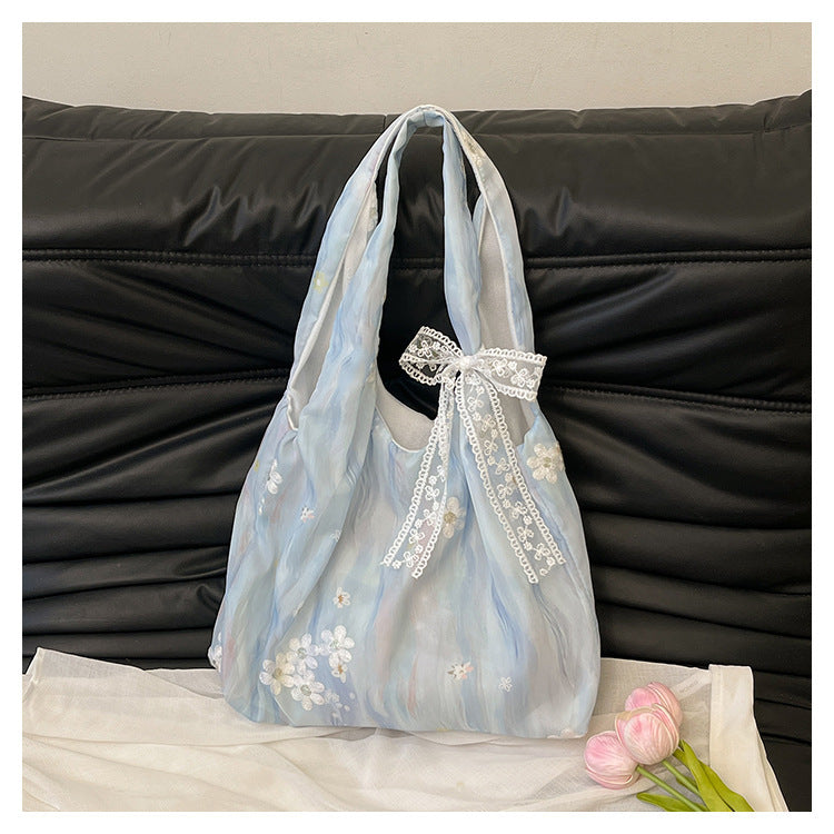 Elegant Floral Printed Shoulder Tote Bag Bowlift