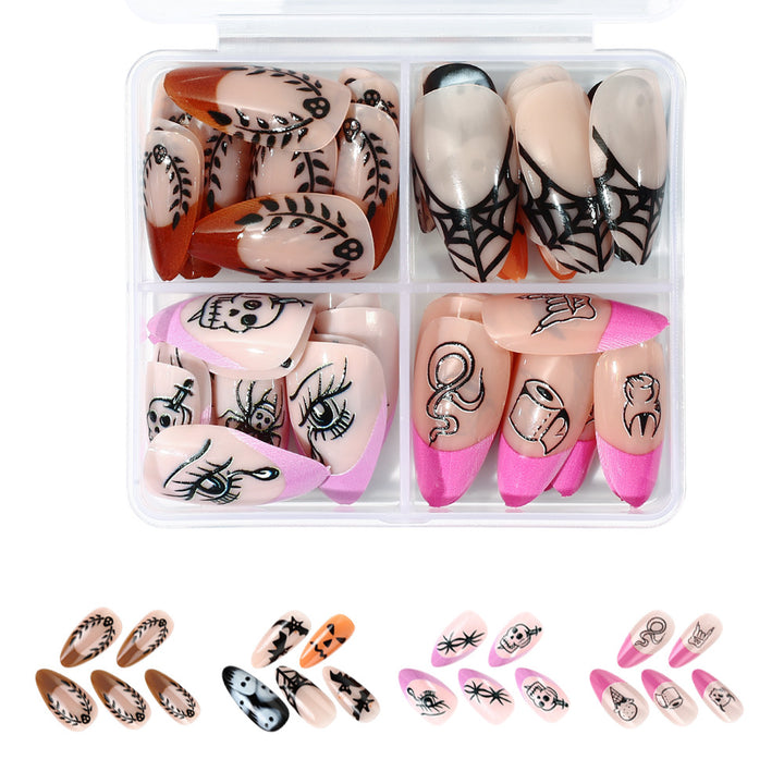 Artistic Halloween-Inspired Press-On Nail Set Bowlift