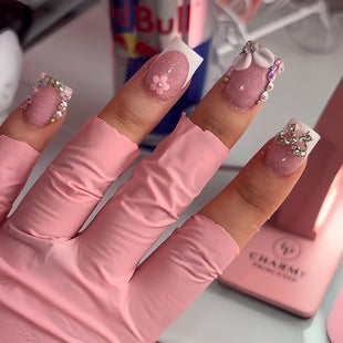 Creative 3D Bow and Pearl Nail Extensions Bowlift
