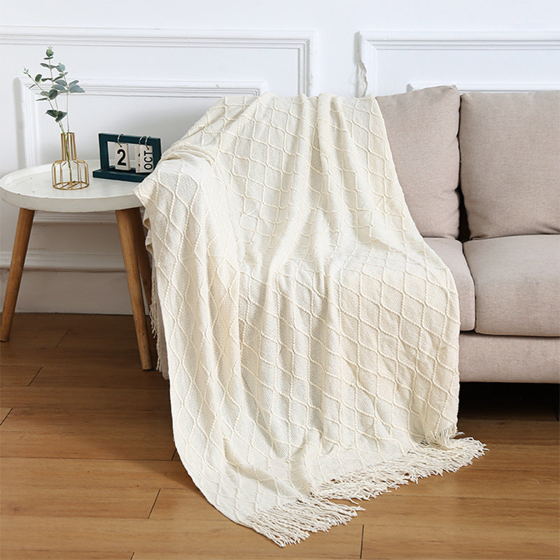 Luxurious Textured Knit Throw Blanket Bowlift