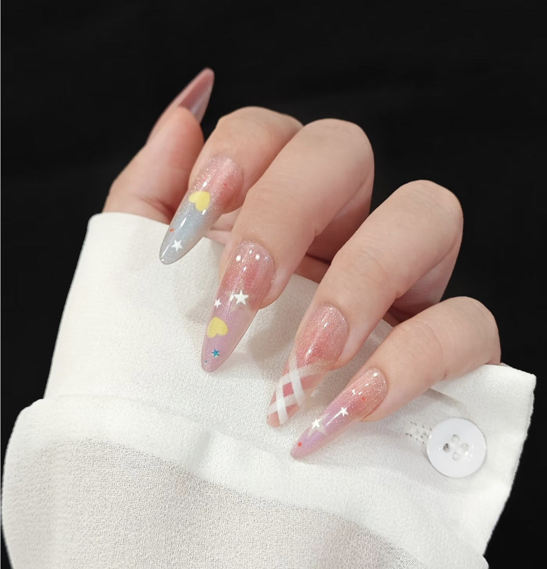 Decorative Press-On Nail Set with Whimsical Bow Designs Bowlift