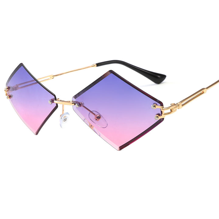 Ladies fashionable geometric sunglasses with mirrored lenses Bowlift