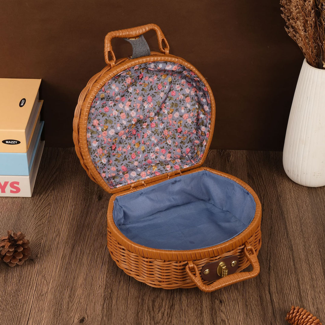 Floral-Inspired Woven Basket Bowlift