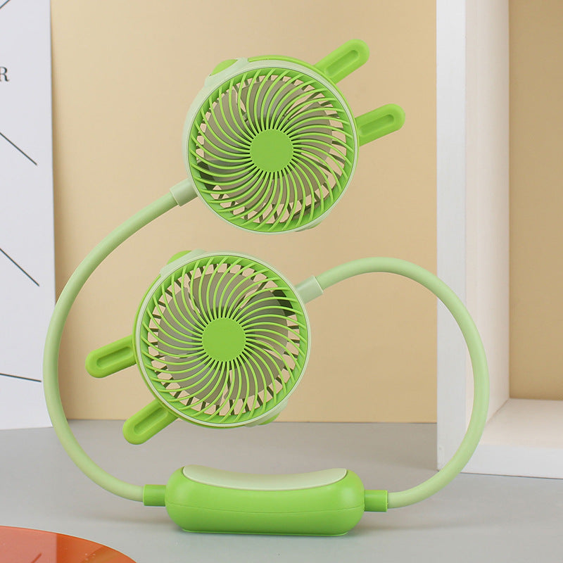Ladies Portable Neck Fan with Flexible Mount and Dual Fan System Bowlift
