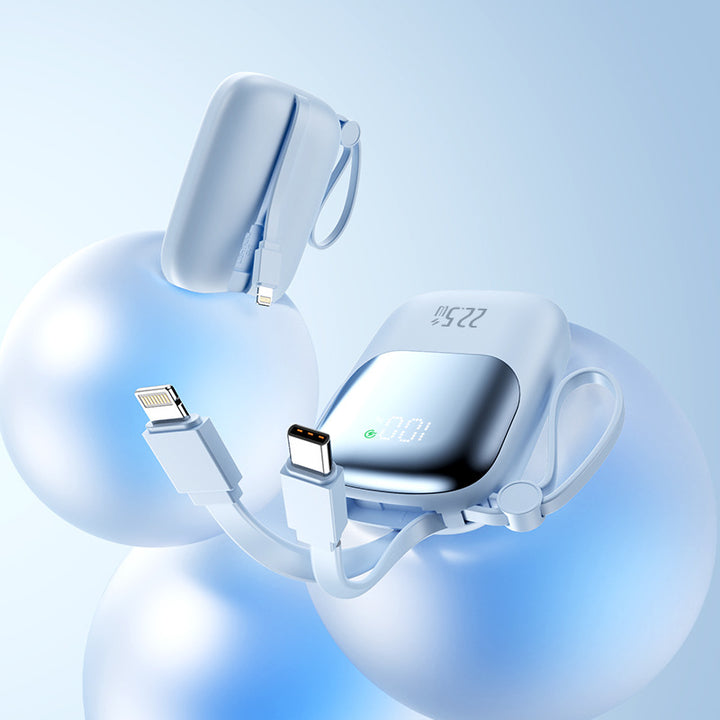 Portable power bank with integrated charging port and LED display Bowlift